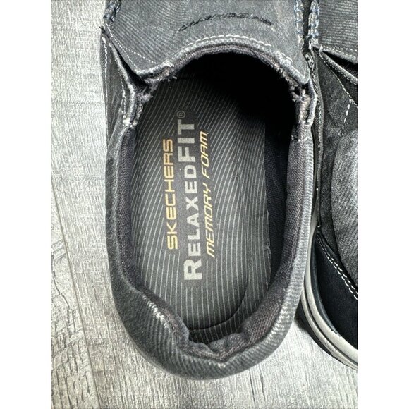 Skechers Avillo Loafers Mens 8.5 Black Relaxed Fit Memory Foam Shoes Slip On - Picture 8 of 9